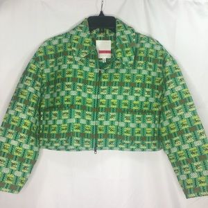 Tracy Reese Crop Jacket Medium Zipper Front Blazer